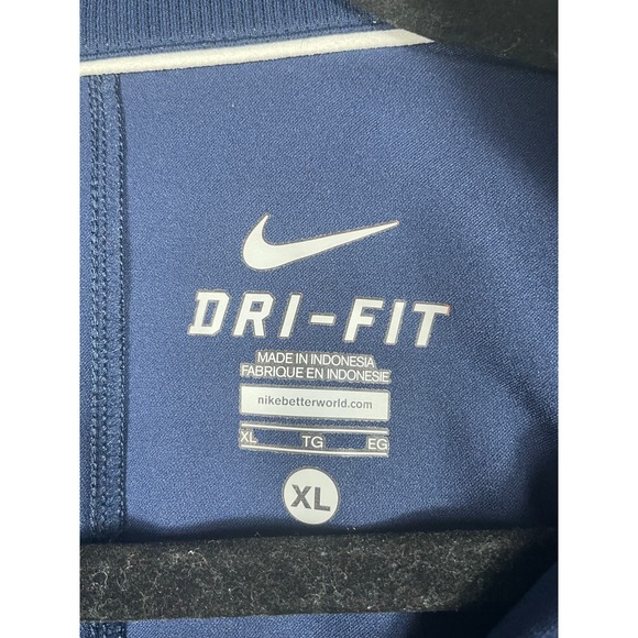 Nike Dri-Fit Men's Blue Polo Shirt With Stripe Size XL - Picture 3 of 9